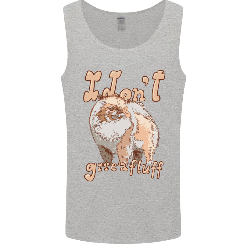 Pomeranian I Don't Give a Fluff Funny Dog Mens Vest Tank Top Sports Grey