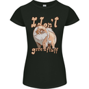 Pomeranian I Don't Give a Fluff Funny Dog Womens Petite Cut T-Shirt Black