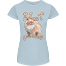 Pomeranian I Don't Give a Fluff Funny Dog Womens Petite Cut T-Shirt Light Blue