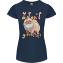 Pomeranian I Don't Give a Fluff Funny Dog Womens Petite Cut T-Shirt Navy Blue