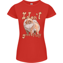 Pomeranian I Don't Give a Fluff Funny Dog Womens Petite Cut T-Shirt Red