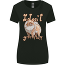 Pomeranian I Don't Give a Fluff Funny Dog Womens Wider Cut T-Shirt Black