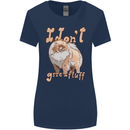 Pomeranian I Don't Give a Fluff Funny Dog Womens Wider Cut T-Shirt Navy Blue
