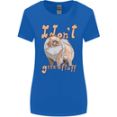 Pomeranian I Don't Give a Fluff Funny Dog Womens Wider Cut T-Shirt Royal Blue