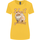 Pomeranian I Don't Give a Fluff Funny Dog Womens Wider Cut T-Shirt Yellow