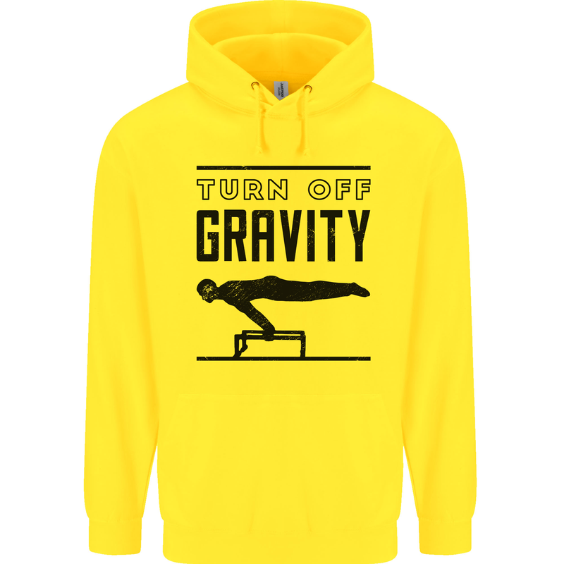 Pommel Horse Gymnastics Turn Off Gravity Gymnast Childrens Kids Hoodie Yellow