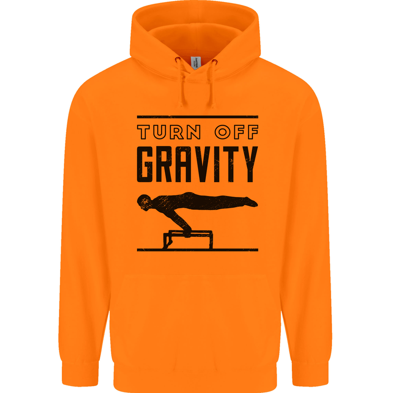 Pommel Horse Gymnastics Turn Off Gravity Gymnast Mens 80% Cotton Hoodie Orange