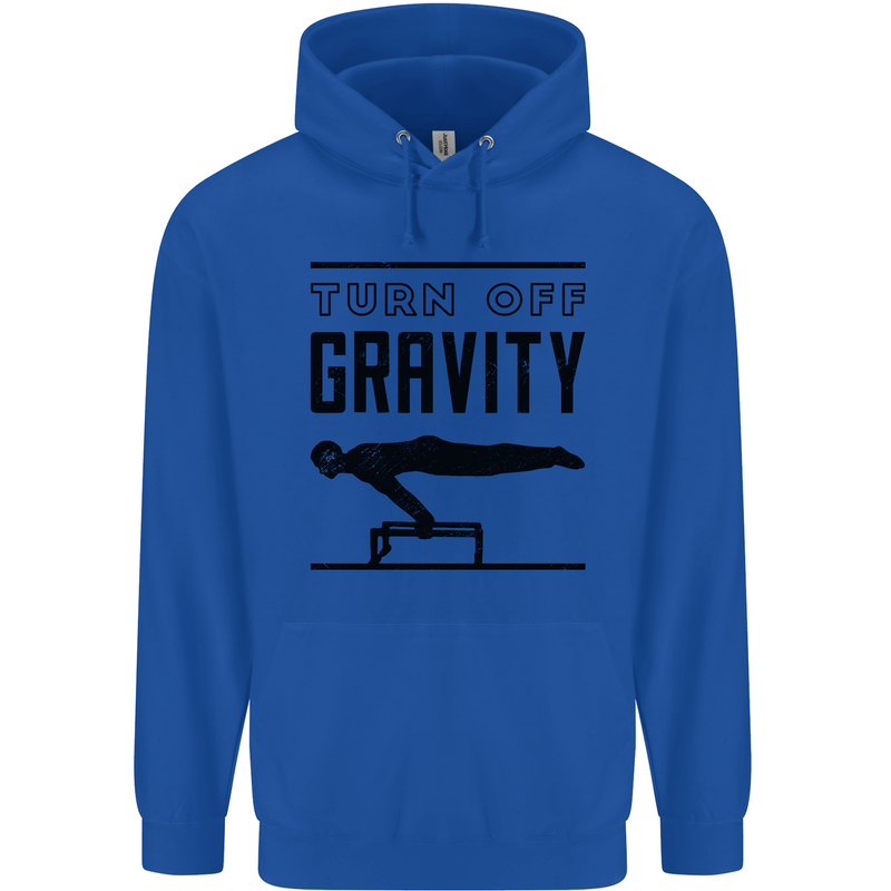Pommel Horse Gymnastics Turn Off Gravity Gymnast Mens 80% Cotton Hoodie Royal Blue