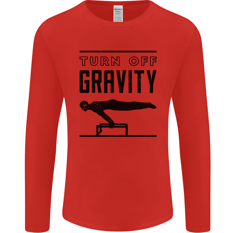 Pommel Horse Gymnastics Turn Off Gravity Gymnast Mens Long Sleeve T-Shirt Red