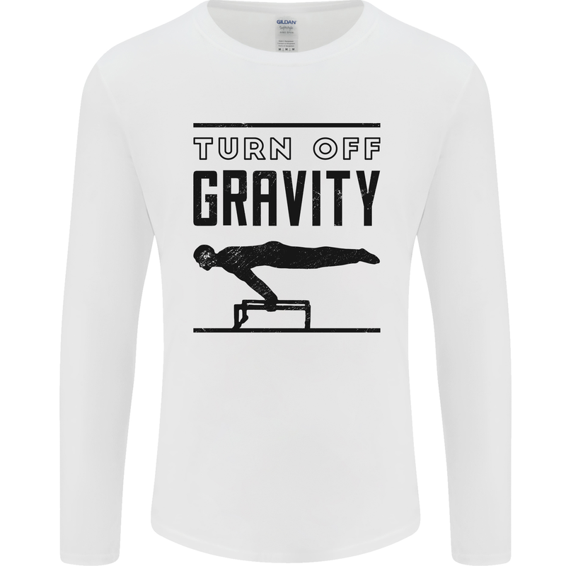 Pommel Horse Gymnastics Turn Off Gravity Gymnast Mens Long Sleeve T-Shirt White