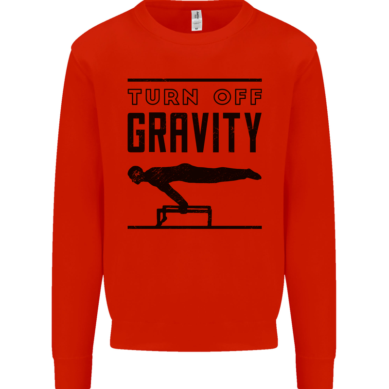 Pommel Horse Gymnastics Turn Off Gravity Gymnast Mens Sweatshirt Jumper Bright Red