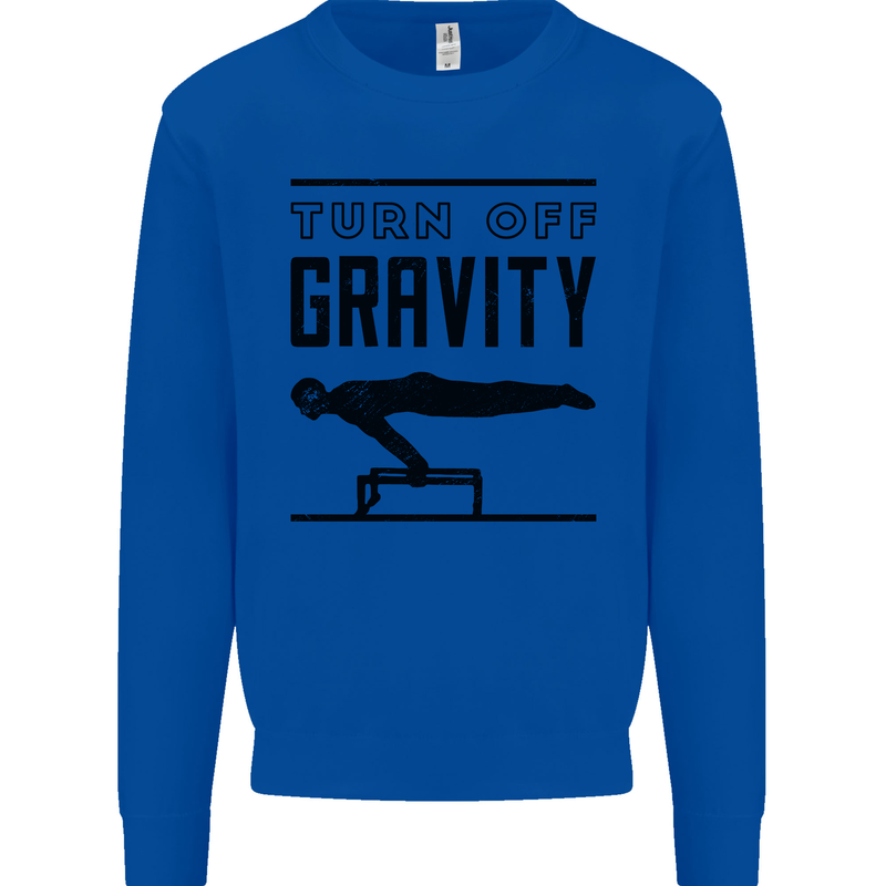 Pommel Horse Gymnastics Turn Off Gravity Gymnast Mens Sweatshirt Jumper Royal Blue