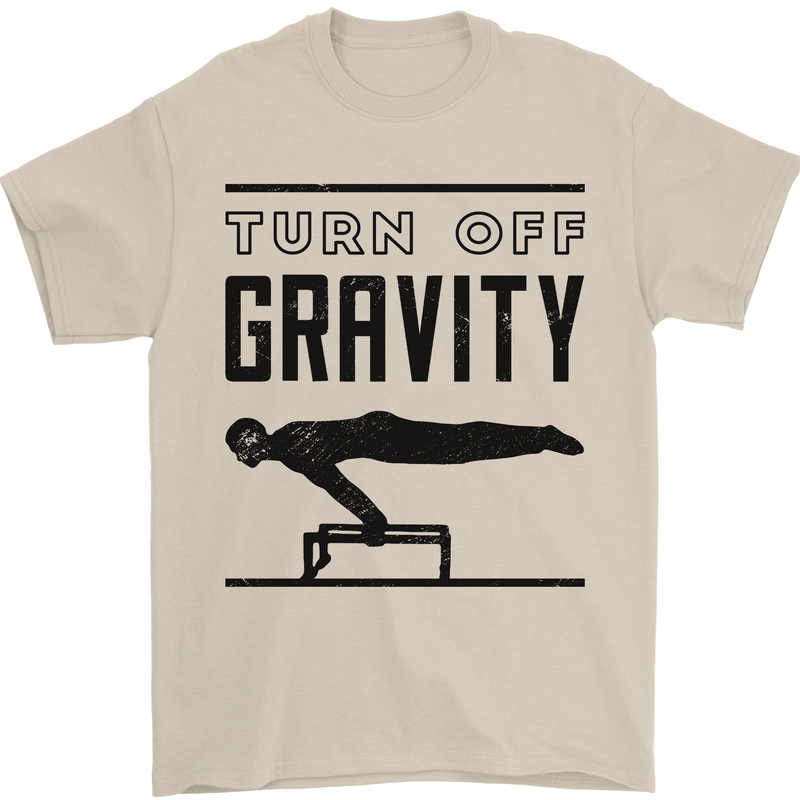 Pommel Horse Gymnastics Turn Off Gravity Gymnast Mens T-Shirt 100% Cotton Sand