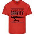 Pommel Horse Gymnastics Turn Off Gravity Gymnast Mens V-Neck Cotton T-Shirt Red