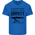 Pommel Horse Gymnastics Turn Off Gravity Gymnast Mens V-Neck Cotton T-Shirt Royal Blue