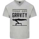 Pommel Horse Gymnastics Turn Off Gravity Gymnast Mens V-Neck Cotton T-Shirt Sports Grey