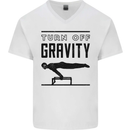 Pommel Horse Gymnastics Turn Off Gravity Gymnast Mens V-Neck Cotton T-Shirt White