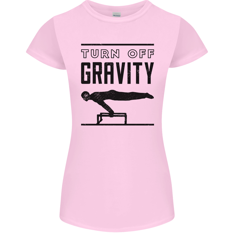 Pommel Horse Gymnastics Turn Off Gravity Gymnast Womens Petite Cut T-Shirt Light Pink
