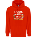 Pool and Beer That's Why I'm Here Childrens Kids Hoodie Bright Red