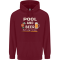 Pool and Beer That's Why I'm Here Childrens Kids Hoodie Maroon