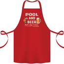 Pool and Beer That's Why I'm Here Cotton Apron 100% Organic Red