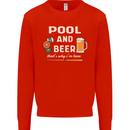 Pool and Beer That's Why I'm Here Kids Sweatshirt Jumper Bright Red