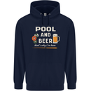 Pool and Beer That's Why I'm Here Mens 80% Cotton Hoodie Navy Blue