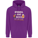 Pool and Beer That's Why I'm Here Mens 80% Cotton Hoodie Purple
