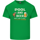 Pool and Beer That's Why I'm Here Mens Cotton T-Shirt Tee Top Irish Green
