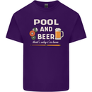Pool and Beer That's Why I'm Here Mens Cotton T-Shirt Tee Top Purple