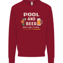 Pool and Beer That's Why I'm Here Mens Sweatshirt Jumper Red