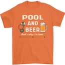 Pool and Beer That's Why I'm Here Mens T-Shirt 100% Cotton Orange