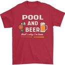 Pool and Beer That's Why I'm Here Mens T-Shirt 100% Cotton Red