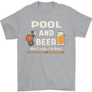 Pool and Beer That's Why I'm Here Mens T-Shirt 100% Cotton Sports Grey