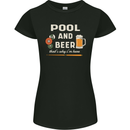 Pool and Beer That's Why I'm Here Womens Petite Cut T-Shirt Black