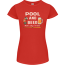Pool and Beer That's Why I'm Here Womens Petite Cut T-Shirt Red