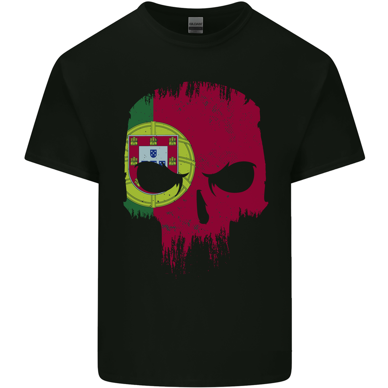 Portugal Skull Flag Gym Flag Biker Kids T-Shirt Childrens Black