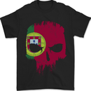 Portugal Skull Flag Gym Flag Biker Mens T-Shirt 100% Cotton Black