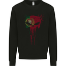 Portugal Skull Gym Training Bodybuilding Mens Sweatshirt Jumper Black