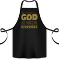 Possible With God Christian Christianity Jesus Cotton Apron 100% Organic Black