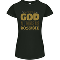 Possible With God Christian Christianity Jesus Womens Petite Cut T-Shirt Black