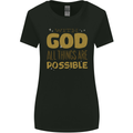Possible With God Christian Christianity Jesus Womens Wider Cut T-Shirt Black