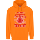 Power of Leo Girl Star Sign Zodiac Horoscope Childrens Kids Hoodie Orange