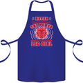 Power of Leo Girl Star Sign Zodiac Horoscope Cotton Apron 100% Organic Royal Blue