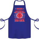 Power of Leo Girl Star Sign Zodiac Horoscope Cotton Apron 100% Organic Royal Blue