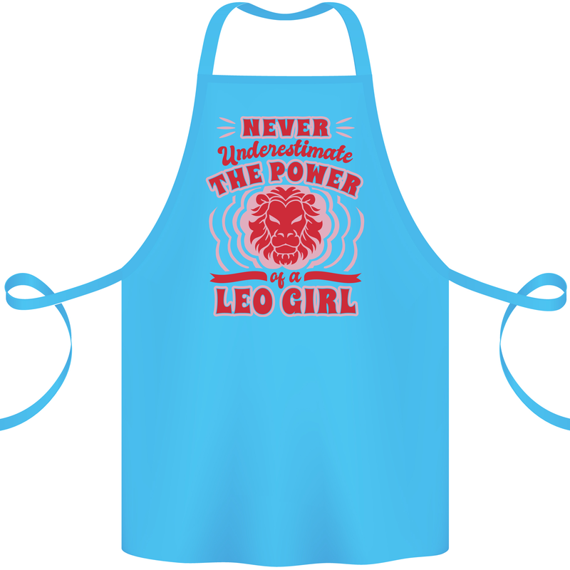 Power of Leo Girl Star Sign Zodiac Horoscope Cotton Apron 100% Organic Turquoise