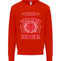 Power of Leo Girl Star Sign Zodiac Horoscope Kids Sweatshirt Jumper Bright Red