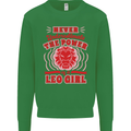 Power of Leo Girl Star Sign Zodiac Horoscope Kids Sweatshirt Jumper Irish Green