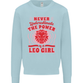 Power of Leo Girl Star Sign Zodiac Horoscope Kids Sweatshirt Jumper Light Blue