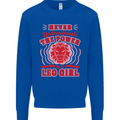 Power of Leo Girl Star Sign Zodiac Horoscope Kids Sweatshirt Jumper Royal Blue